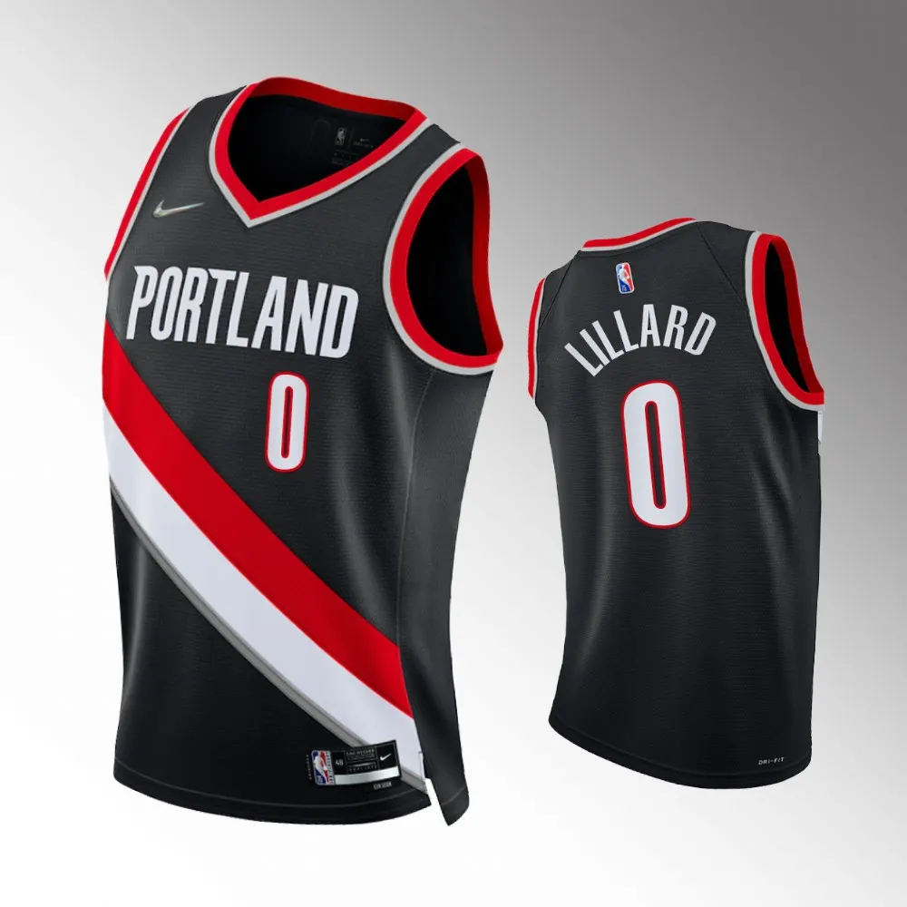 Lillard Blazers Black Icon Jersey - Nike NBA