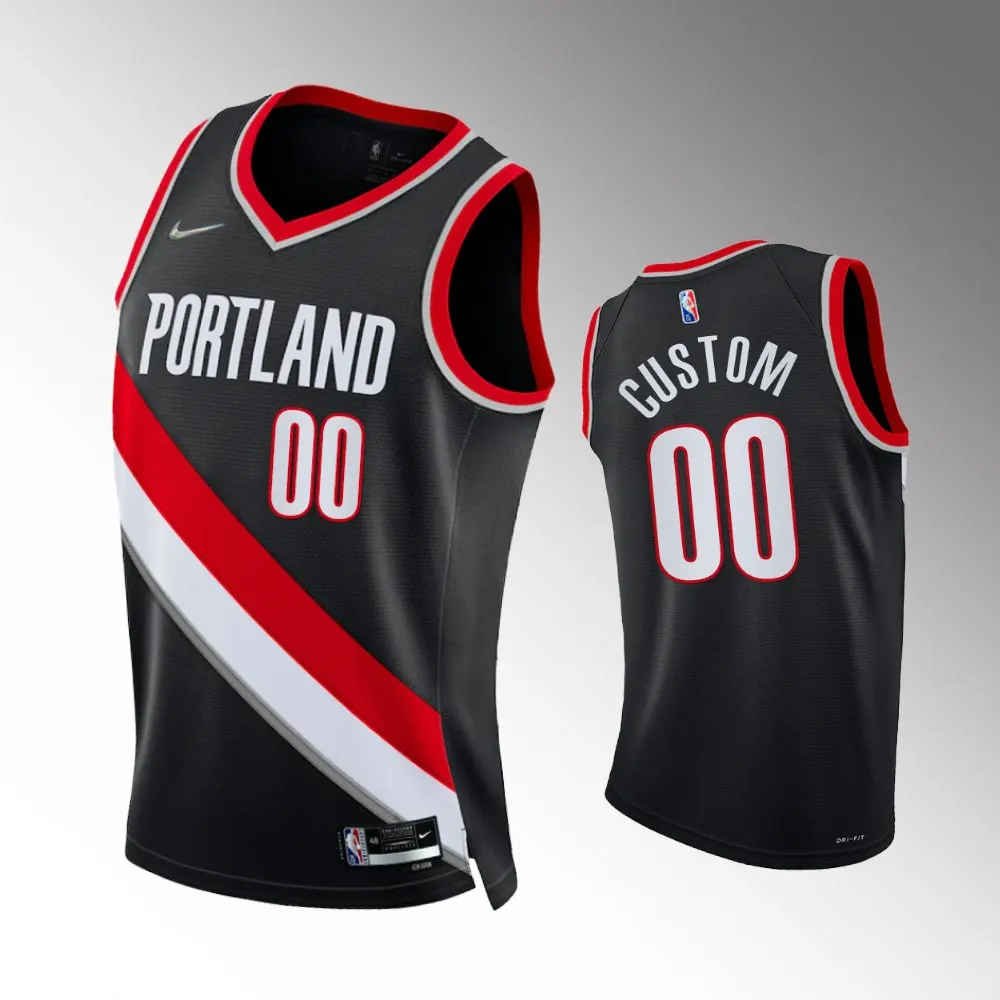 Nike Portland Blazers Black Custom Jersey - Personalized