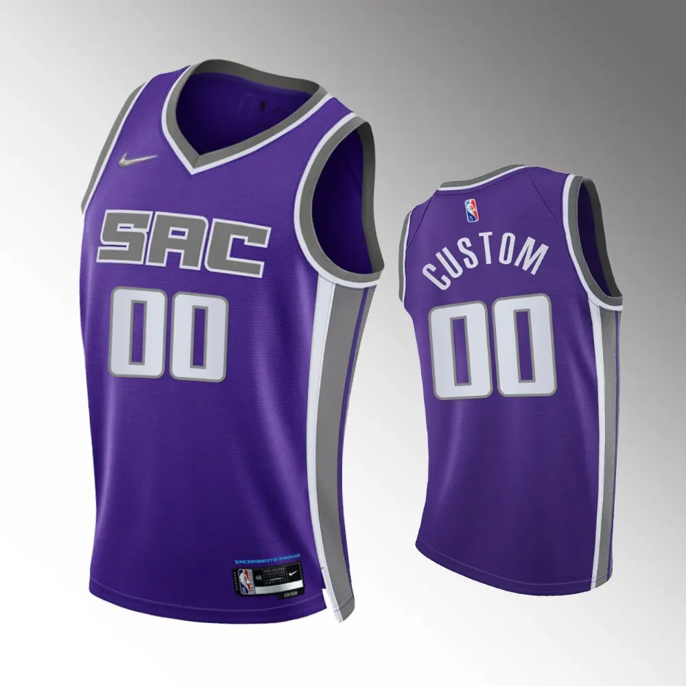 nike sacramento Kings Purple Custom Jersey - Nike Kings Purple Custom