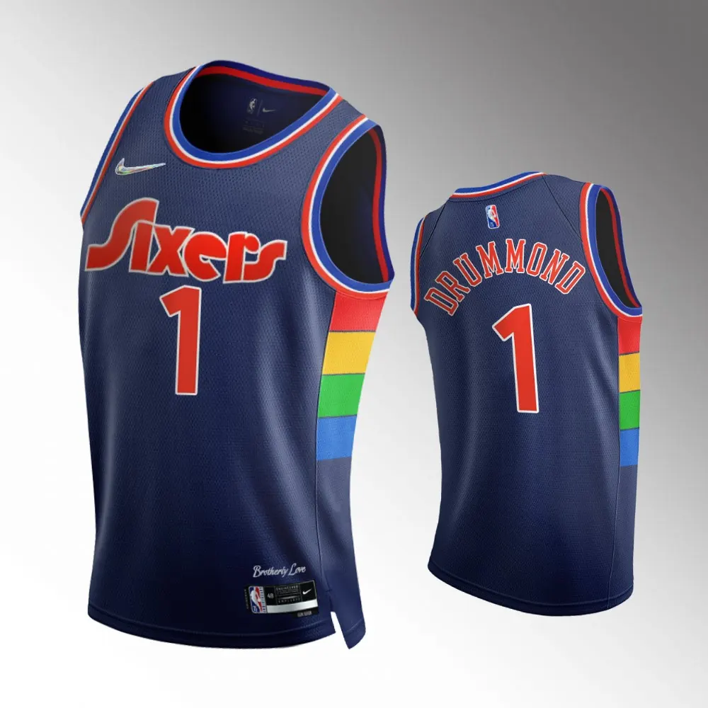 Sixers Drummond Navy Jersey - Nike - City Edition