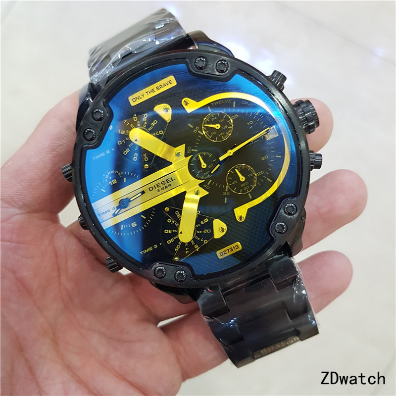 023 NUEVO RELOJ CRONOGRAFO PARA HOMBRE DIESEL DZ7459 MR. DADDY ORO/PLATA S/ACERO