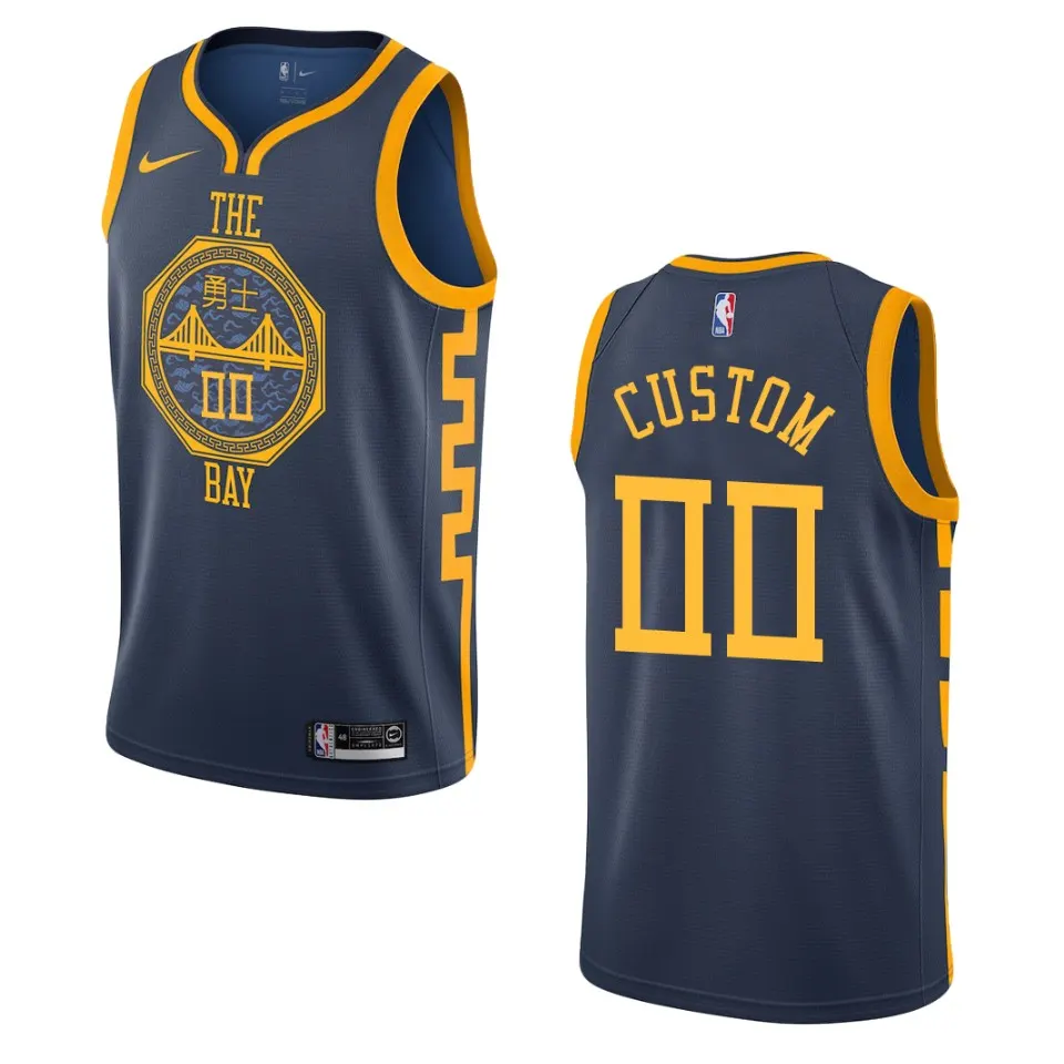 Warriors Navy Bay Jersey - Nike Warriors Navy "The Bay" Custom Jersey