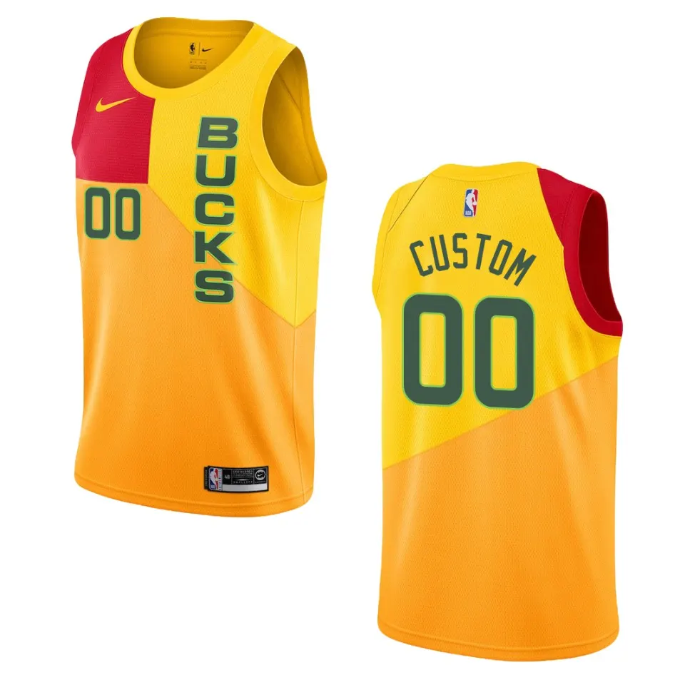 Bucks Yellow Custom Jersey - Nike - Personalized NBA Edition