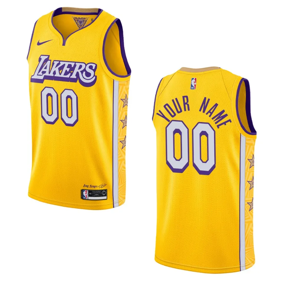 nike city Lakers Gold Custom Jersey - Nike Lakers Gold Custom Jersey