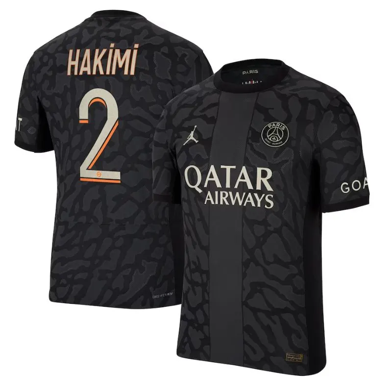 Hakimi PSG Black Jersey - Jordan 2024 - #2