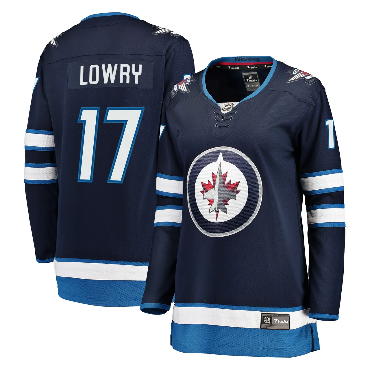 Fanatics Lowry Jets Jersey - #17 Navy NHL Replica