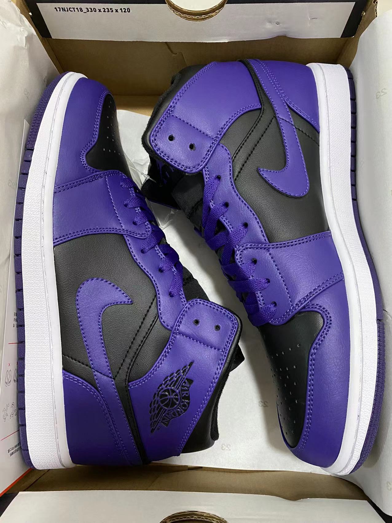 Air Jordan 1Mid(GS) Chinese-Bang White and Blue 6