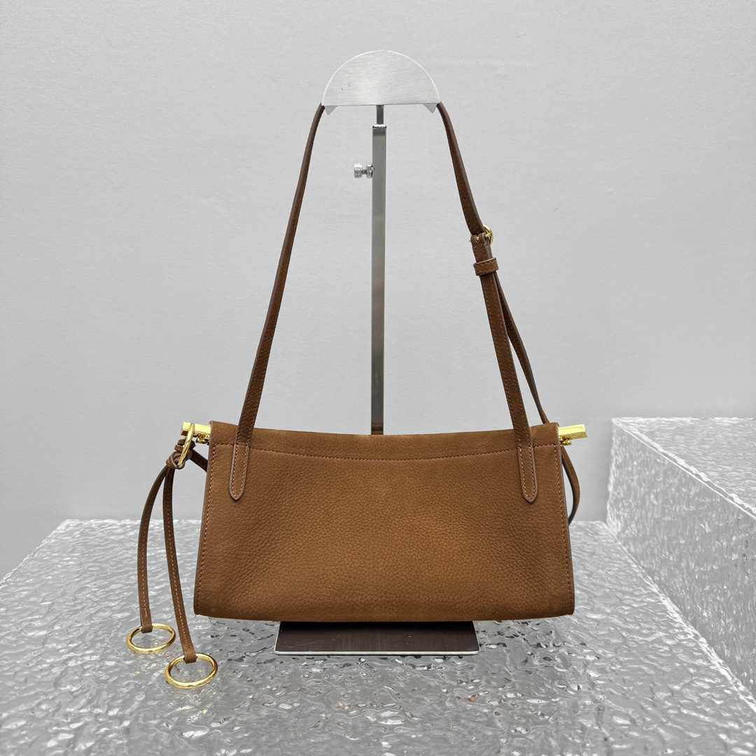 Alaïa East West M Brown Nubuck Leather Bag