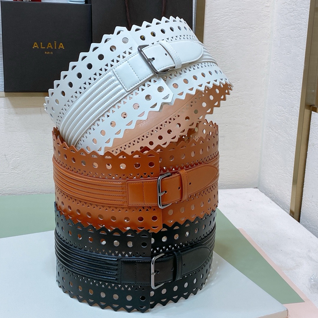 Alaia leather belt black