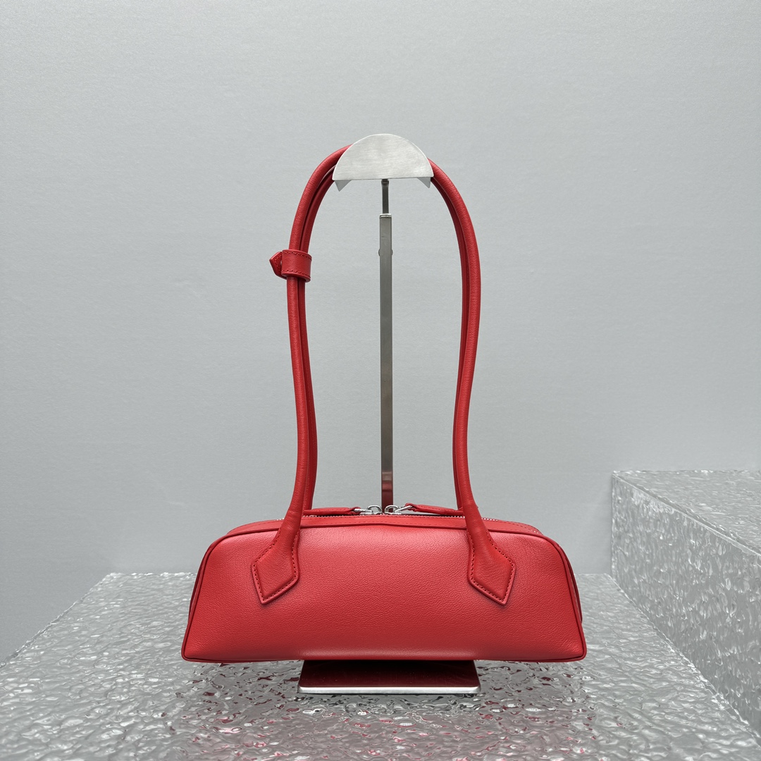 ALAIA Shiny Goatskin Small Le Teckel Bag Rouge Vif 1528672