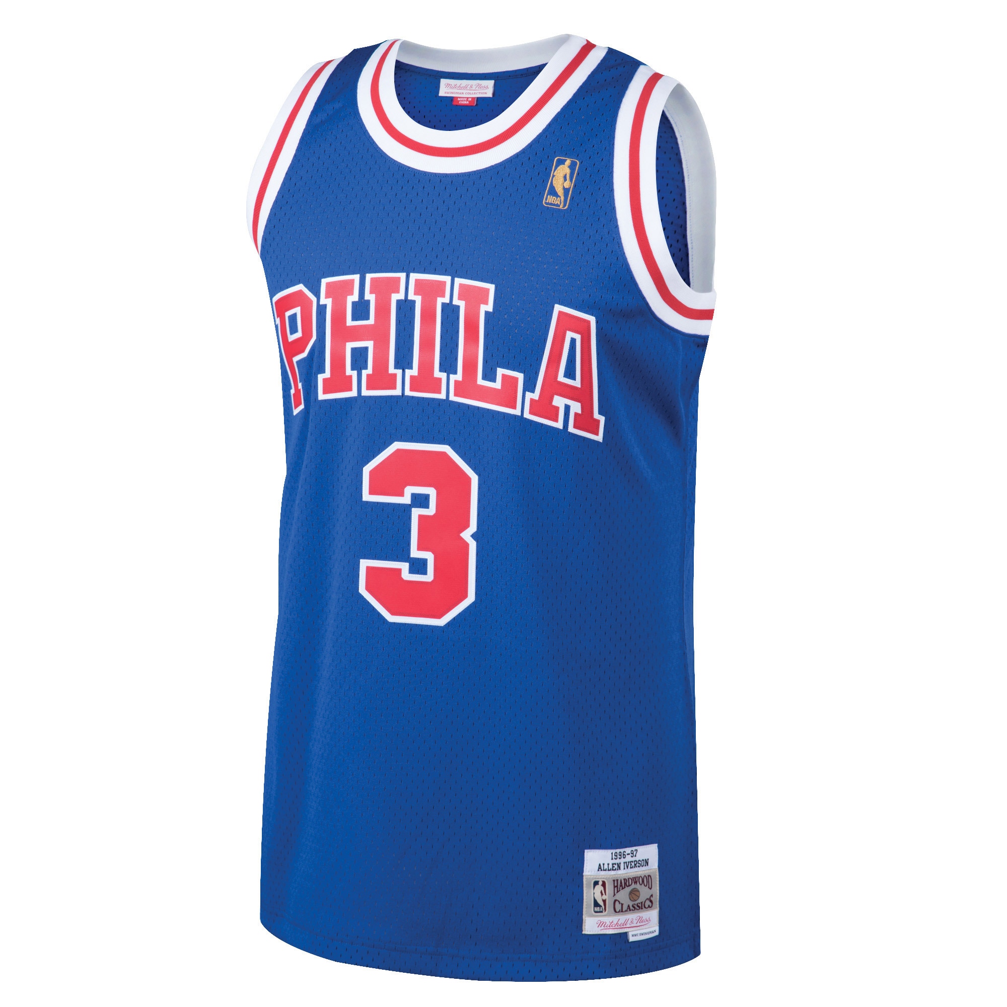 Allen Iverson Philadelphia 76ers Mitchell & Ness 1996/97 Hardwood Classics Throwback Swingman Jersey - Royal