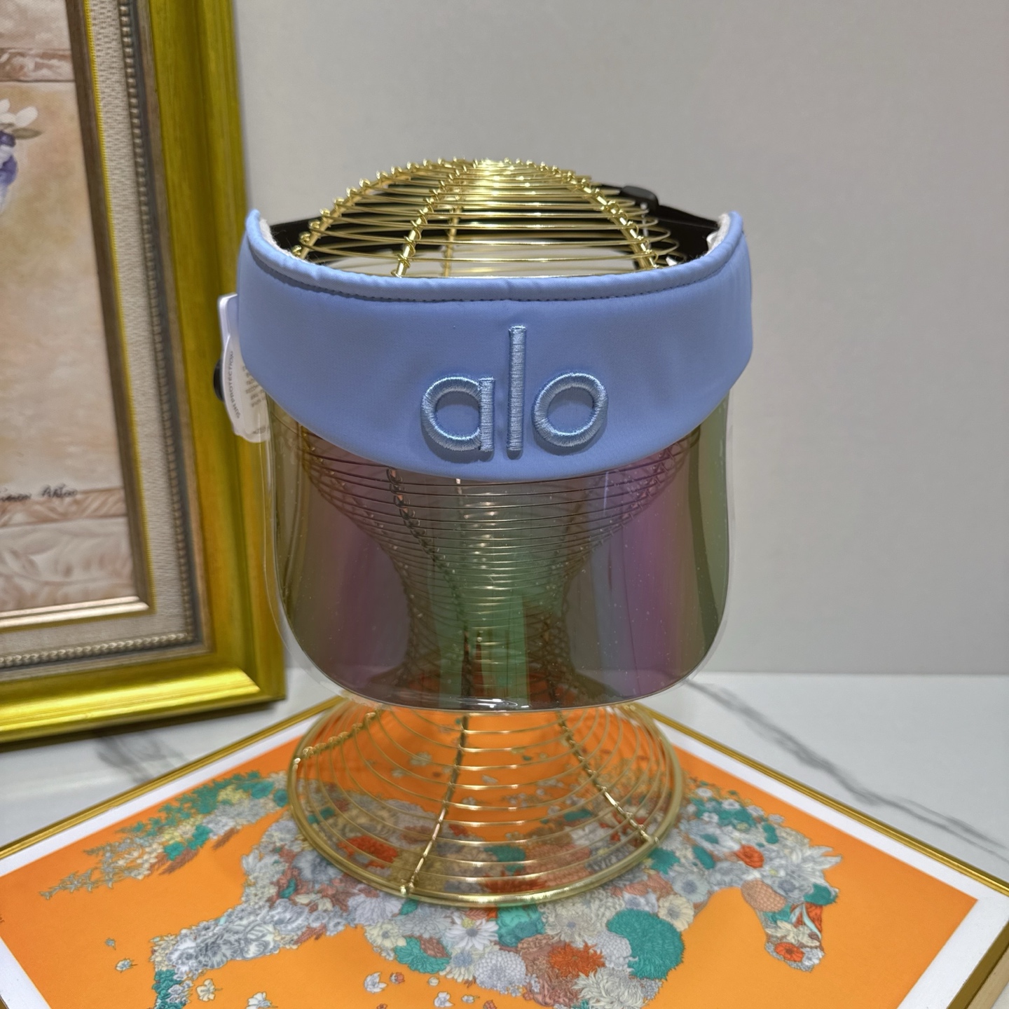 Alo Yoga Light Blue Visor - Iridescent Shield