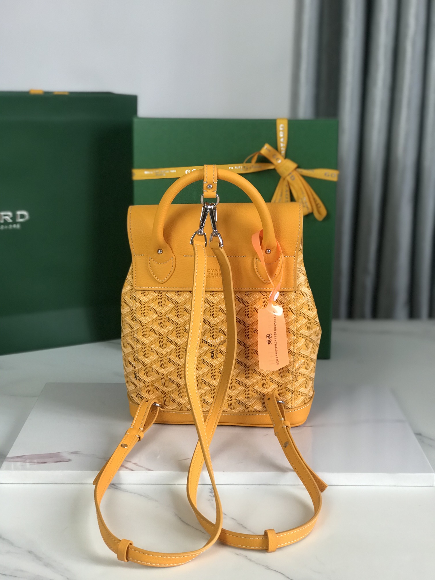 Alpin Mini Backpack Goyardine Canvas Yellow
