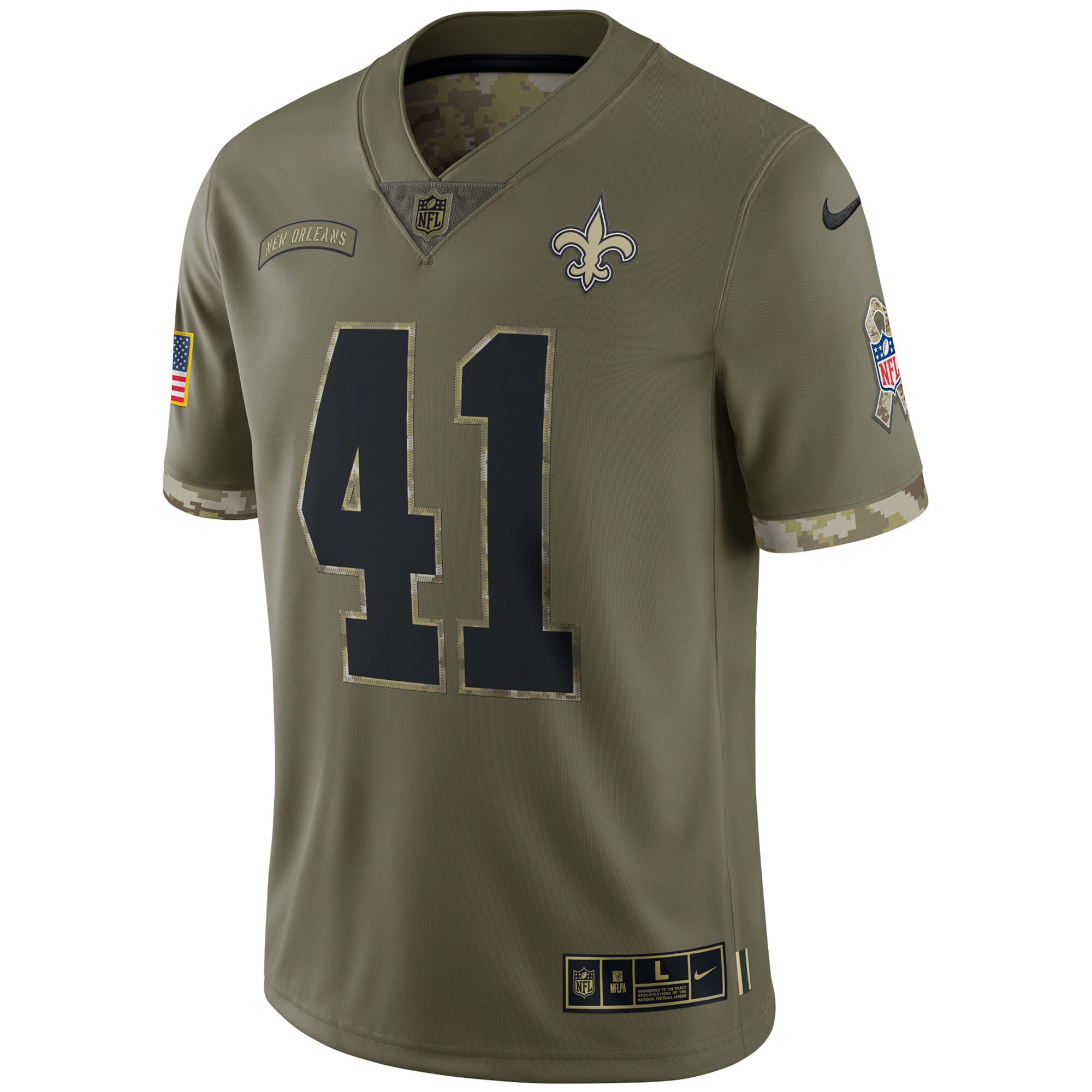 Alvin Kamara New Orleans Saints Nike 2022 Salute To Service Limited Jersey - Olive