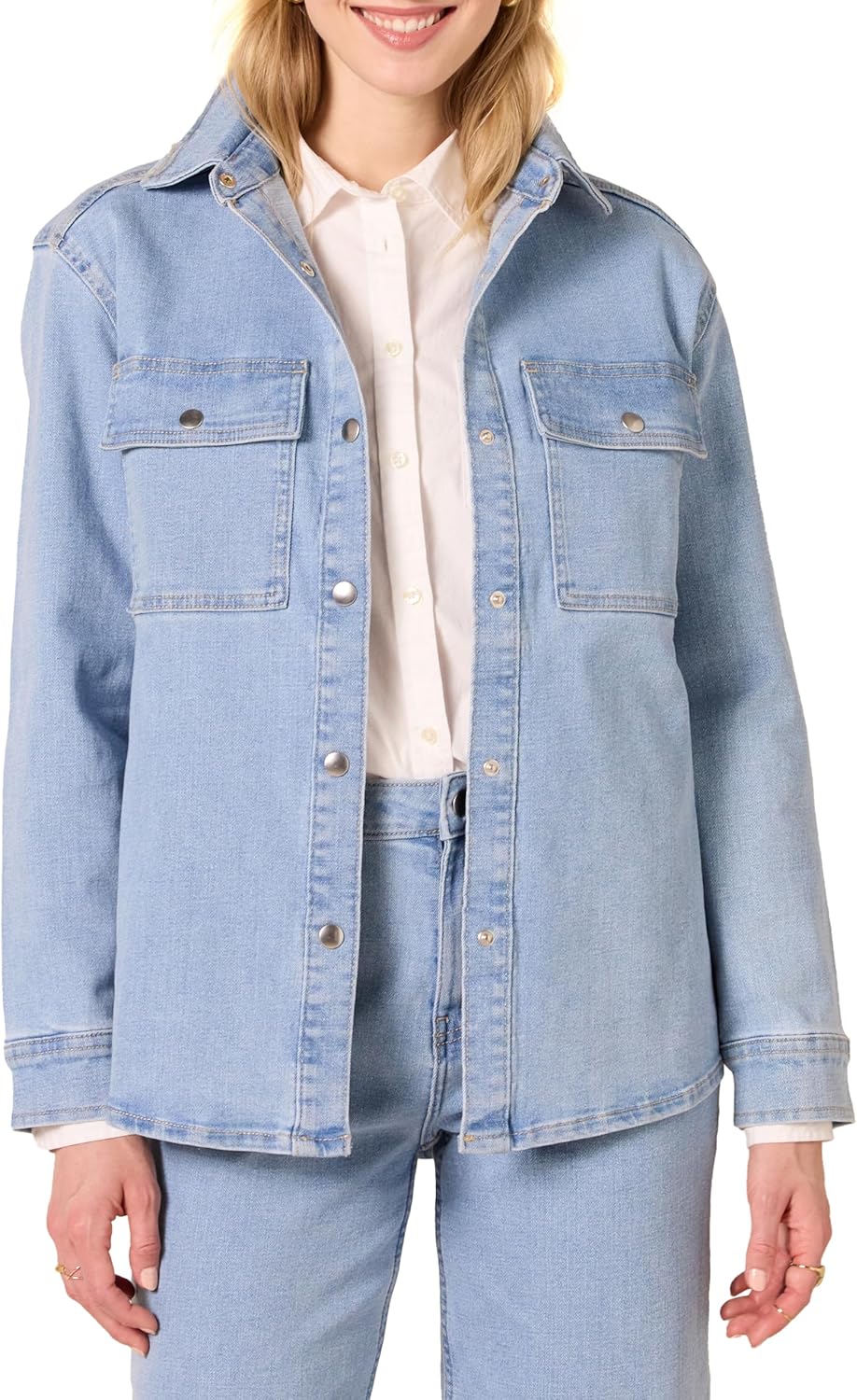 Amazon Essentials Women’s Oversized-Fit Heavyweight Denim Shirt Jacket