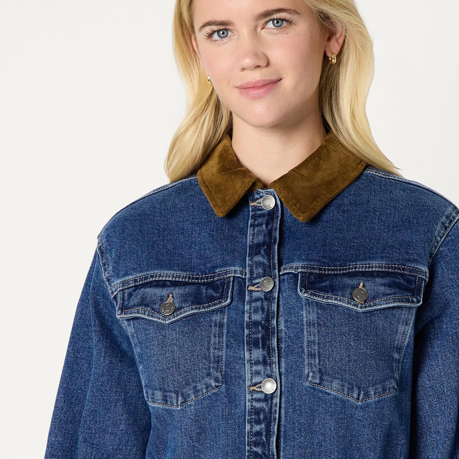 Amazon Essentials Women’s Regular-Fit Low Stretch Denim Cinched Waist Barn Jacket