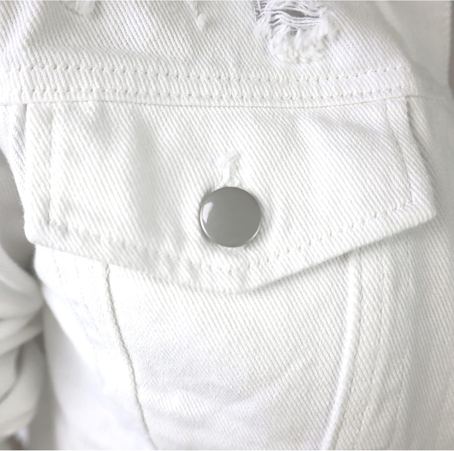 AMEBELLE Jean Jacket for Women Long Puff Sleeve Distressed Crop Denim Jackets Top