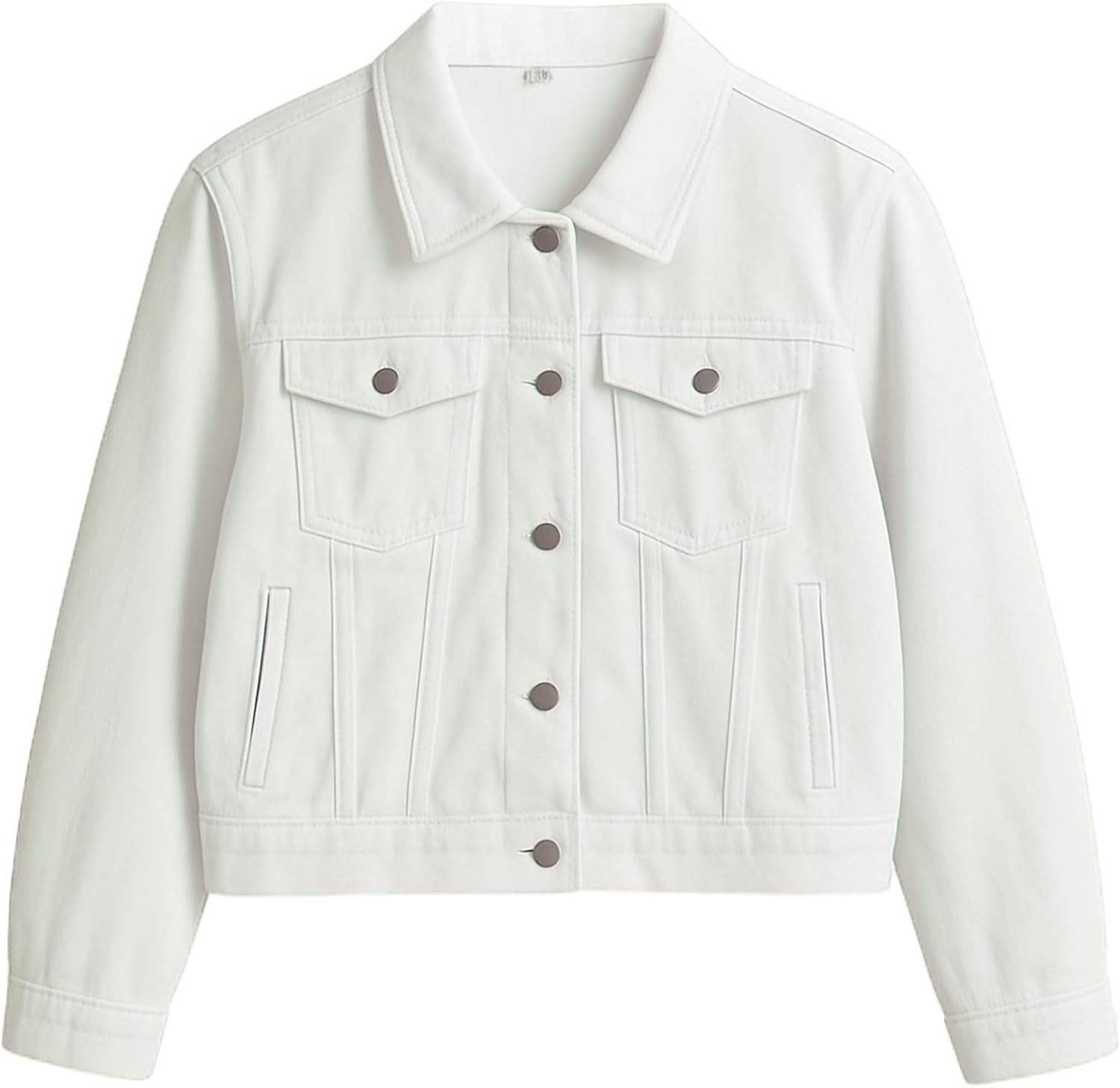 AMEBELLE Women’s 3\/4 Sleeve Strech Distress Slim Crop Denim Jean Trucker Jacket