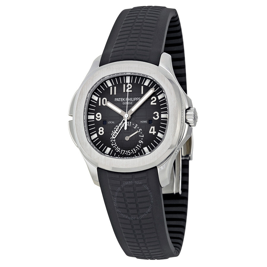 Aquanaut Dual Time Black Embossed Dial Men's Watch