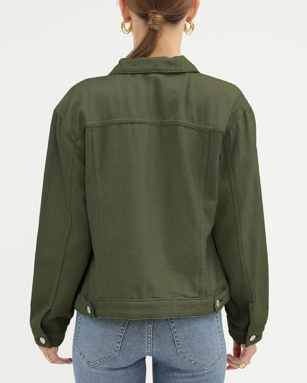 Argstar Denim Jacket for Women Button Up Long Sleeve with Pockets (Available in Inner Pockets)