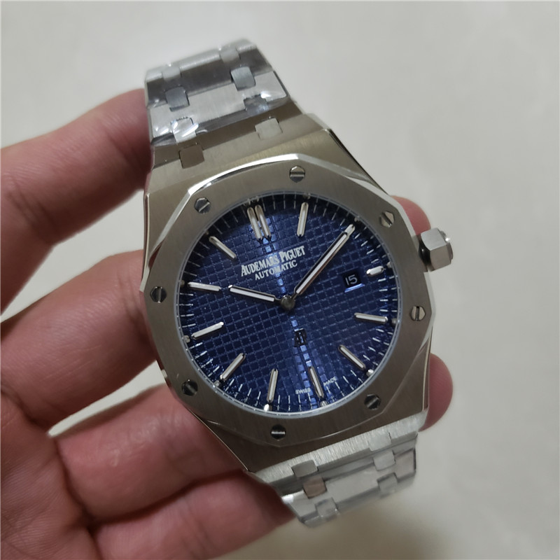 Alternative view of Audemars Piguet Blue Steel - Audemars Piguet Royal Oak Blue Dial Steel