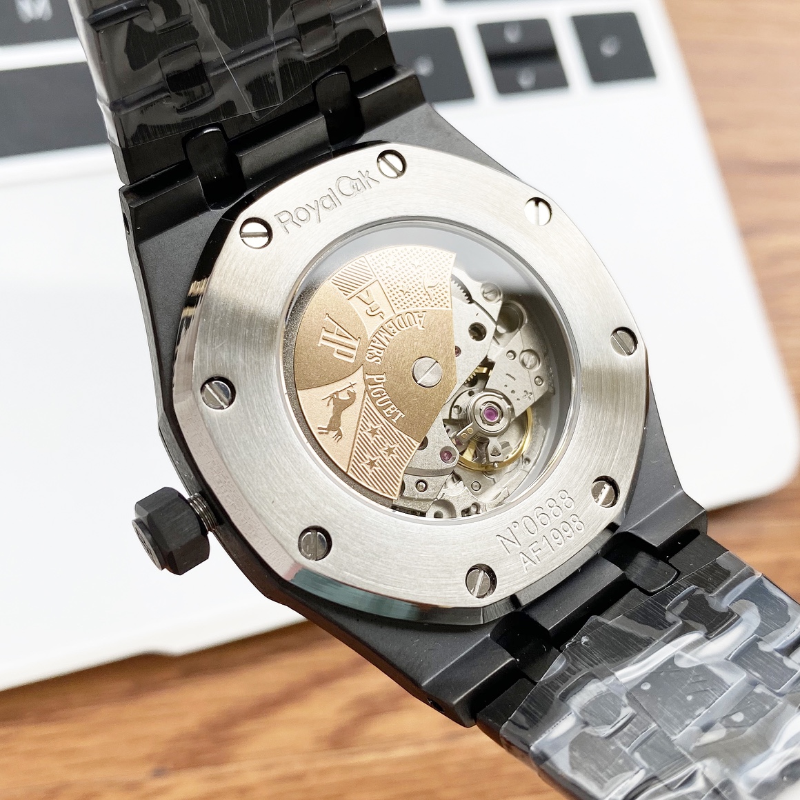 Alternative view of AP Black Steel Green Dial - Audemars Piguet Black Steel Green Dial