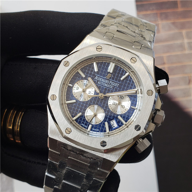 AP Royal Oak Blue Dial Steel - Audemars Piguet Chronograph