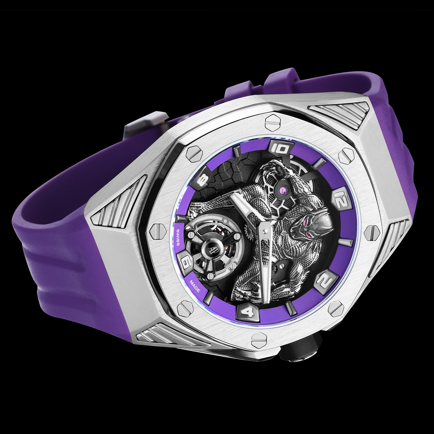 Alternative view of AP Royal Oak Black Panther Purple - Audemars Piguet Watch