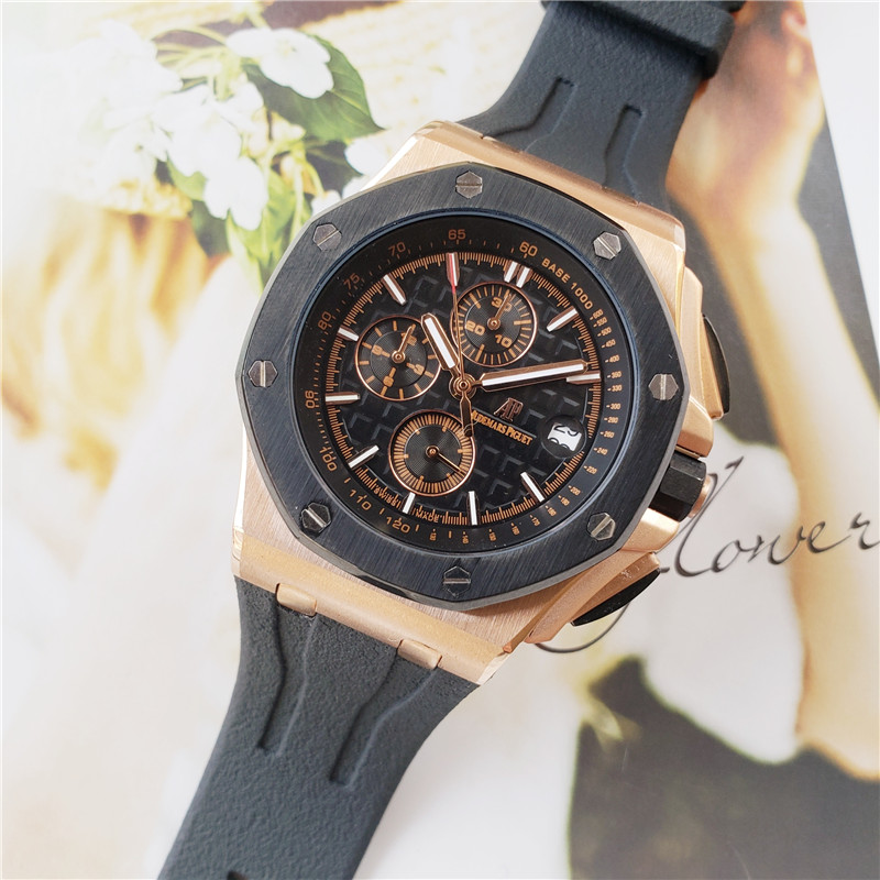 AP Royal Oak Rose Gold Black Rubber - AP Royal Oak Rose Gold - Black