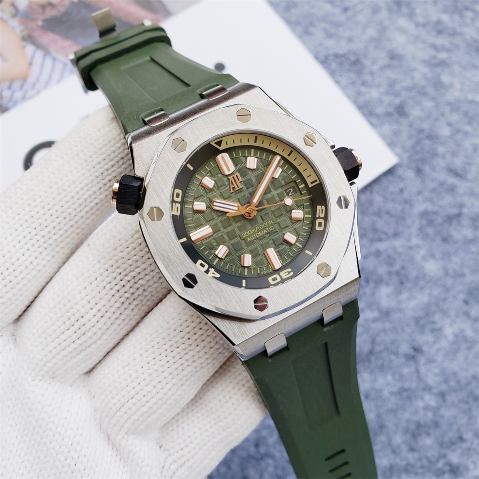 Audemars Piguet Green Rubber - Steel Case Watch - Image 3