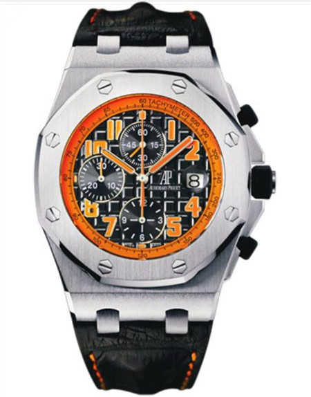 AP Orange Leather Watch - AP Royal Oak Offshore Orange - Black Leather