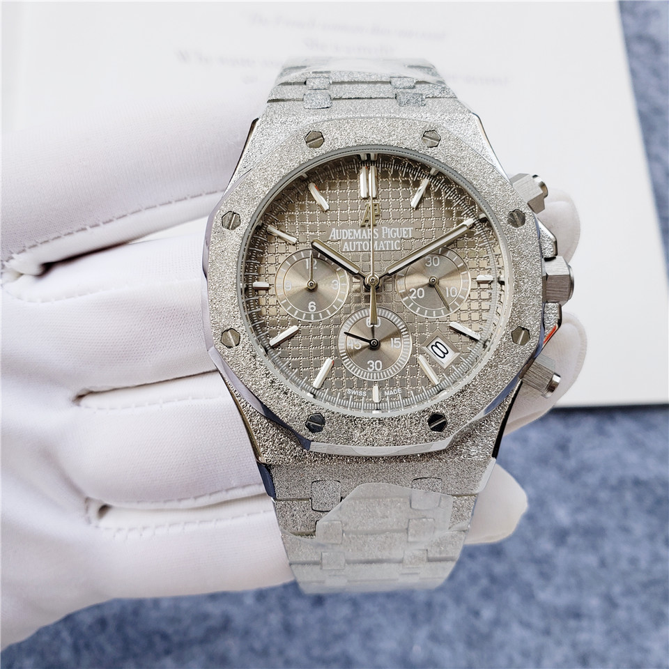 Audemars Piguet Frosted Gold Chronograph - Silver Dial