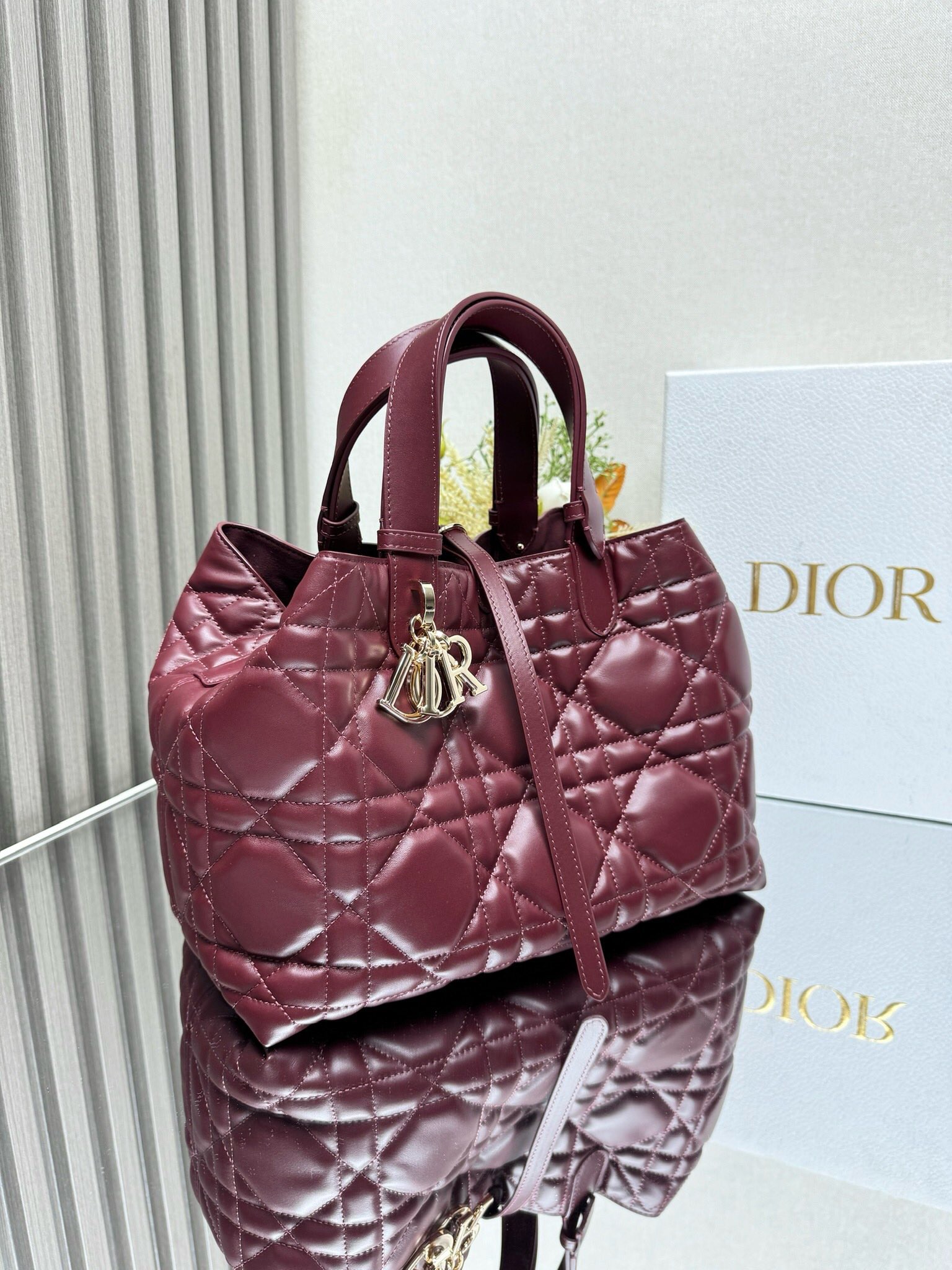 Bag Dior Medium Toujours Bag ‘Burgundy Calfskin’
