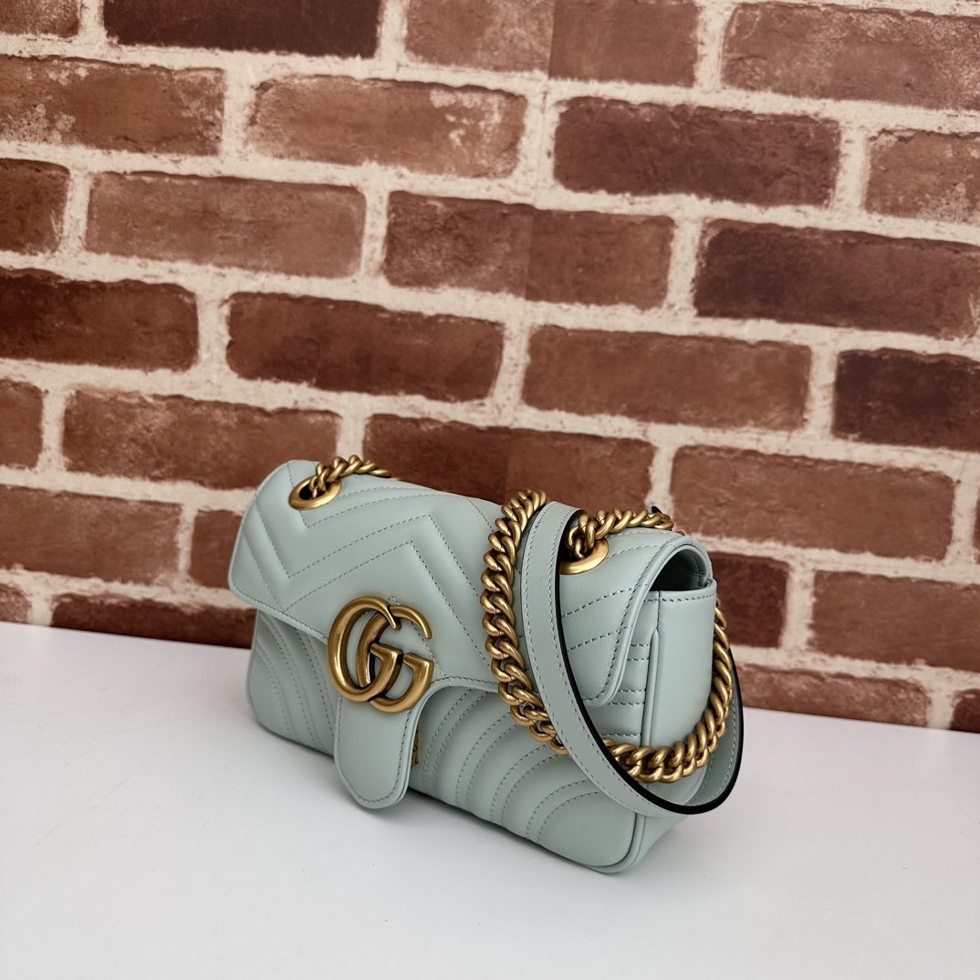 bag Gucci GG Marmont Small Shoulder 'Pale Green' 443497-