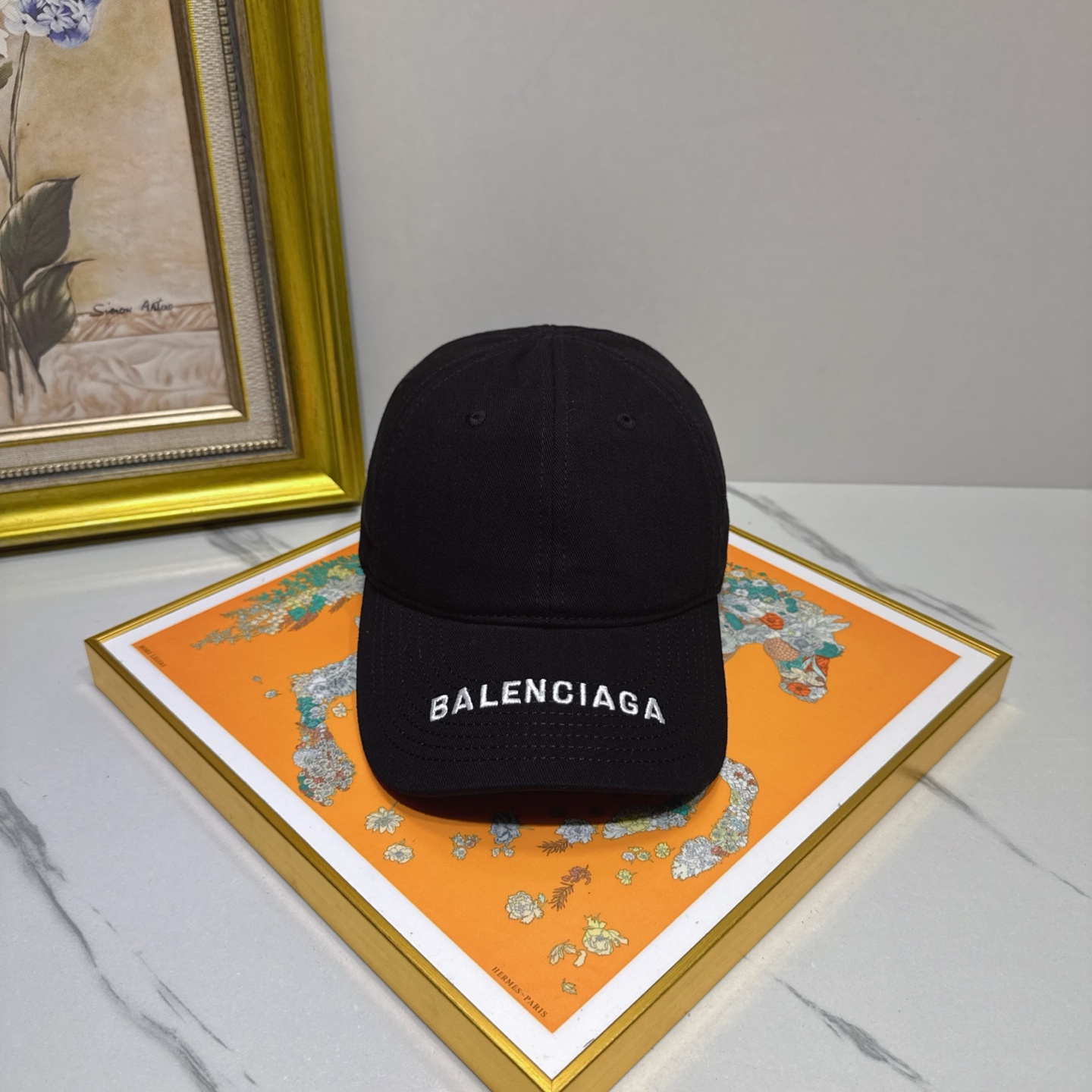 Balenciaga Black Baseball Cap - Balenciaga Black Cotton Baseball Cap