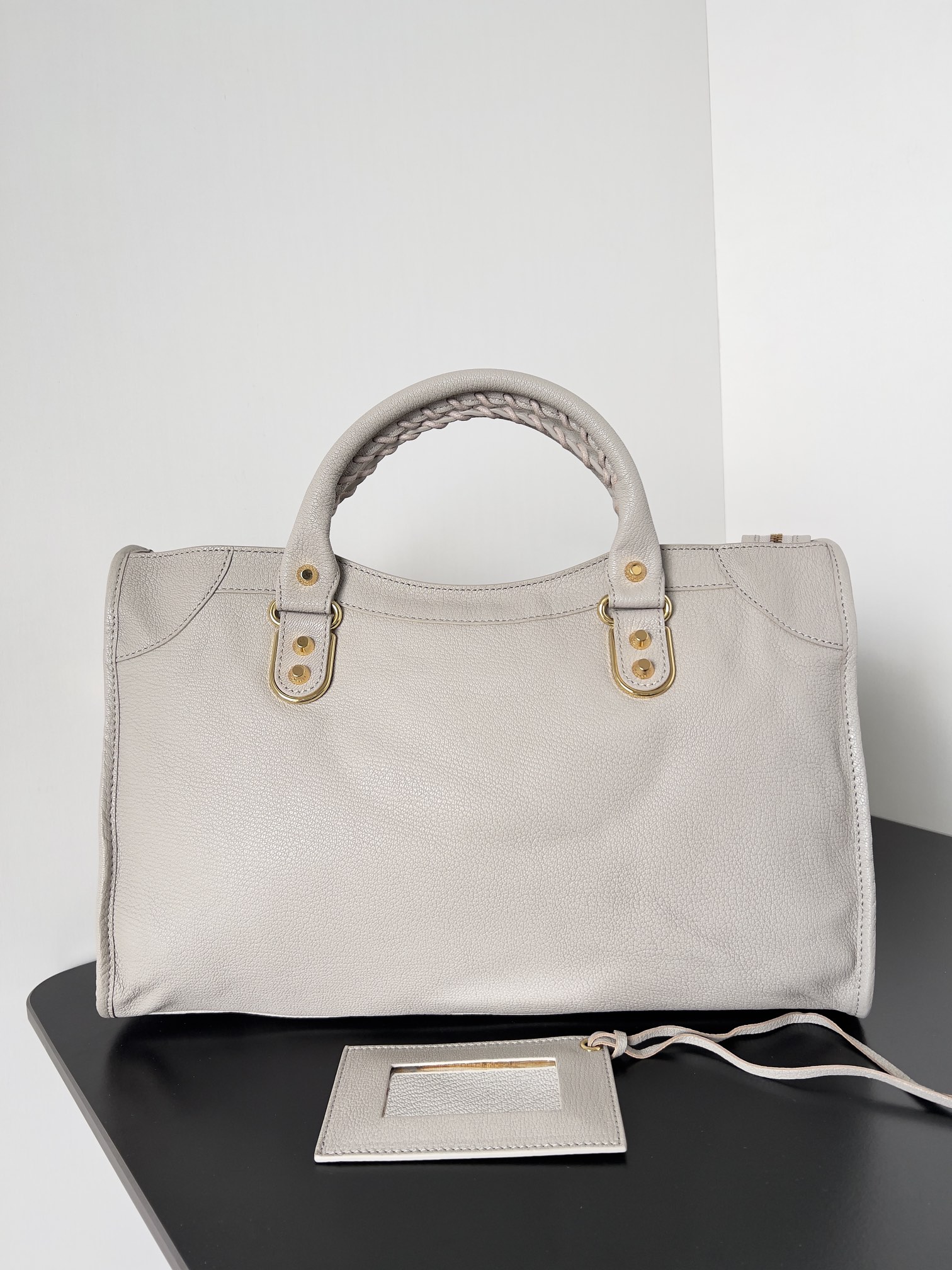 BALENCIAGA Chevre Gold Hardware Metallic Edge City