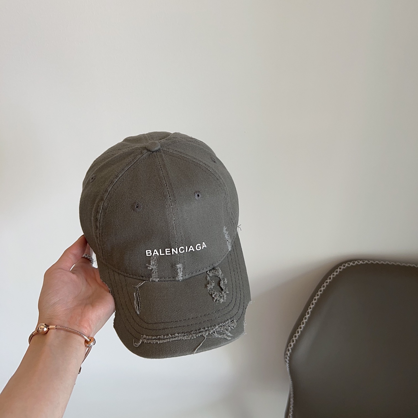 Balenciaga Olive Green Cap - Balenciaga Distressed Olive Green