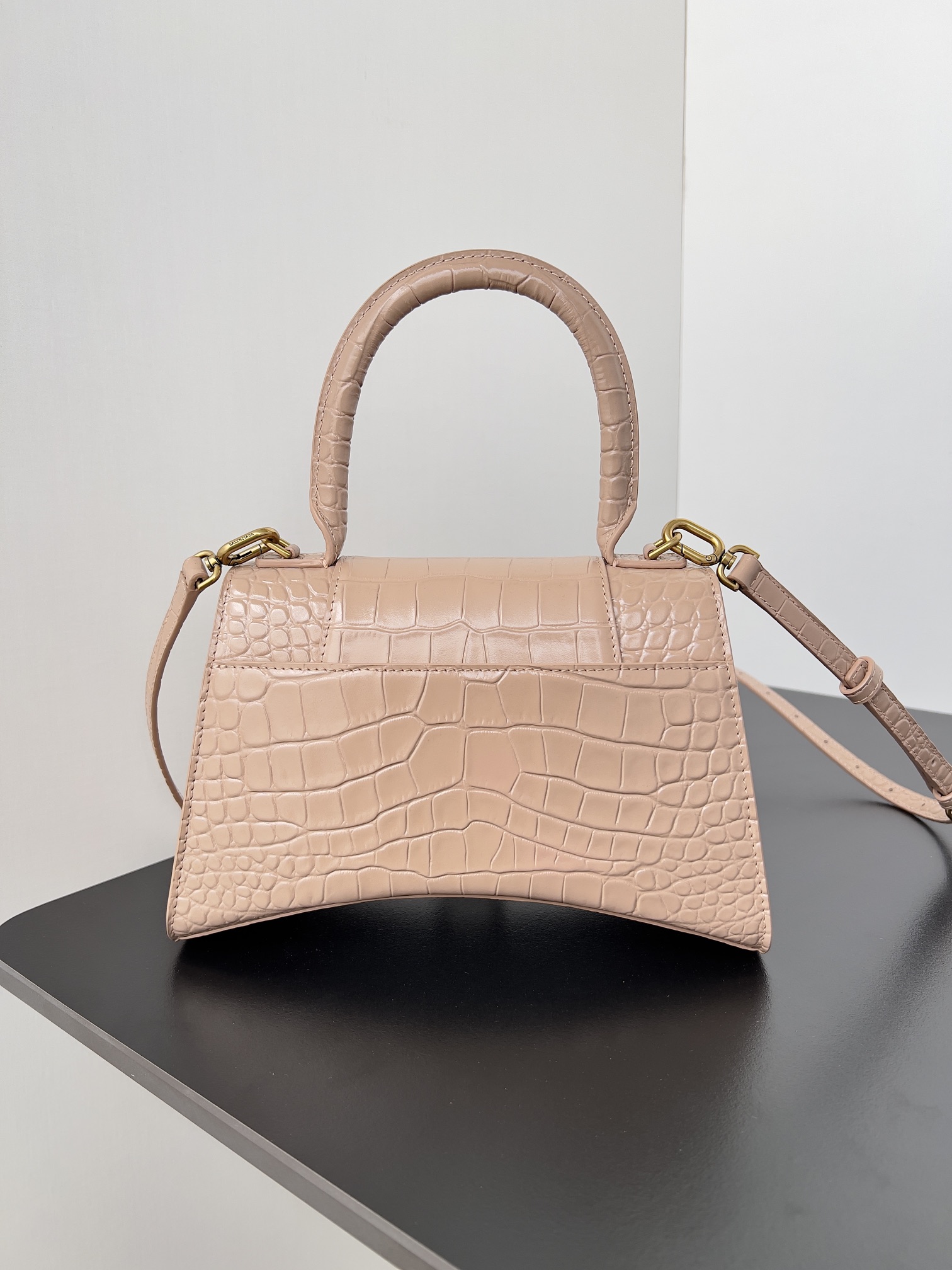 Balenciaga Embossed Small Top Handle Hourglass Bag