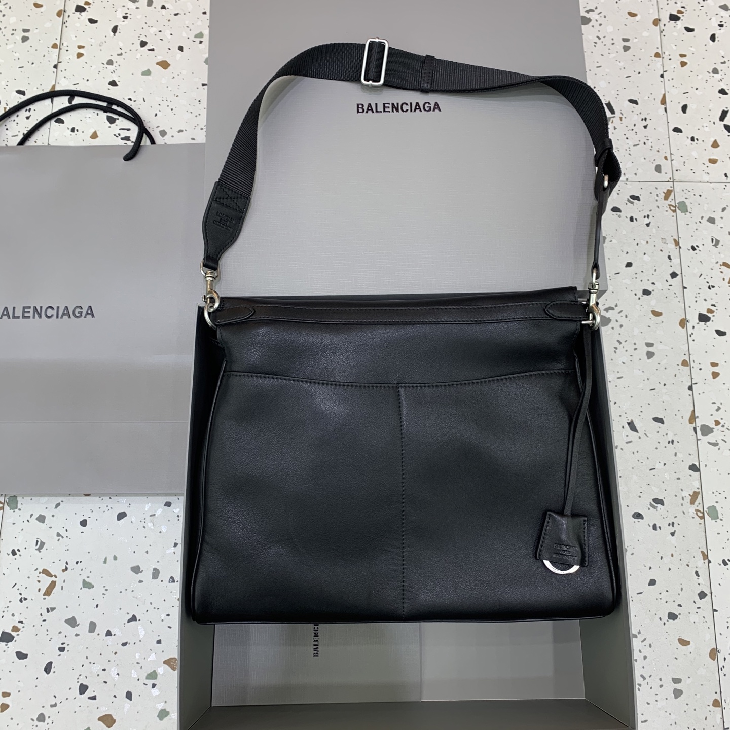 Balenciaga Men’s Rodeo Messenger Bag in Black | Balenciaga US