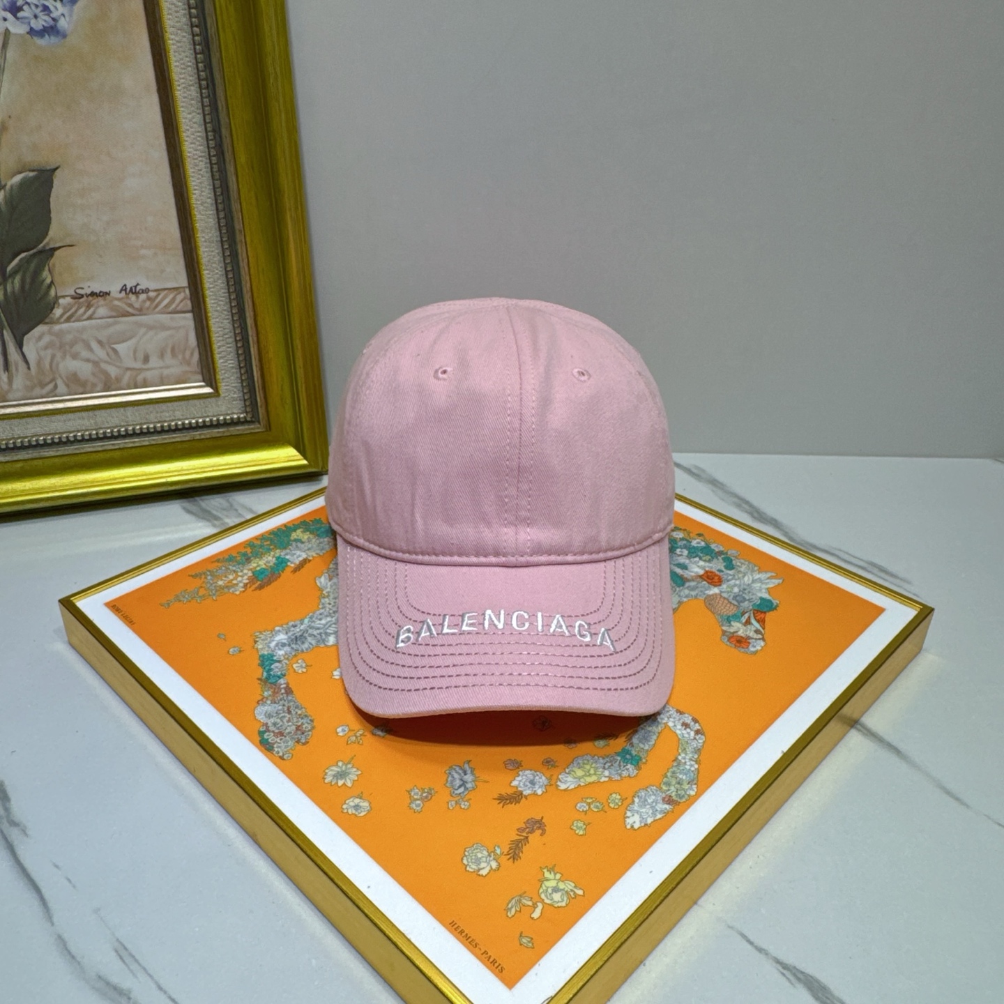 Balenciaga Pink Cotton Baseball Cap - Embroidered Logo