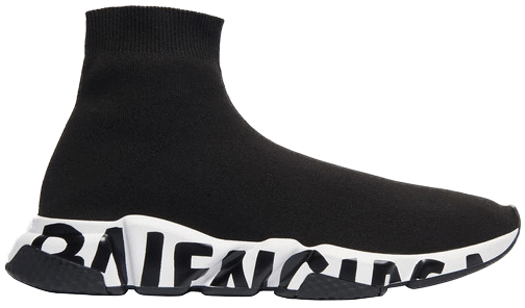 Balenciaga Speed Graffiti Trainers White Black Logo Women Shoes