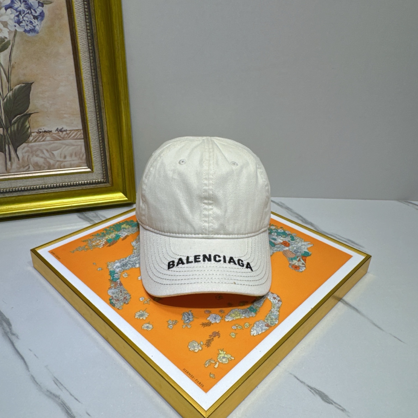 Balenciaga White Cotton Cap - Balenciaga White Cotton Baseball Cap