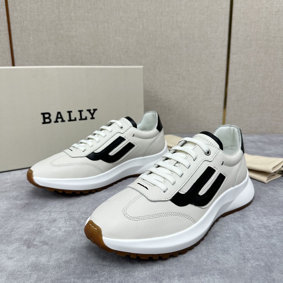 Bally B-Runner Leather Sneakers – White & Black