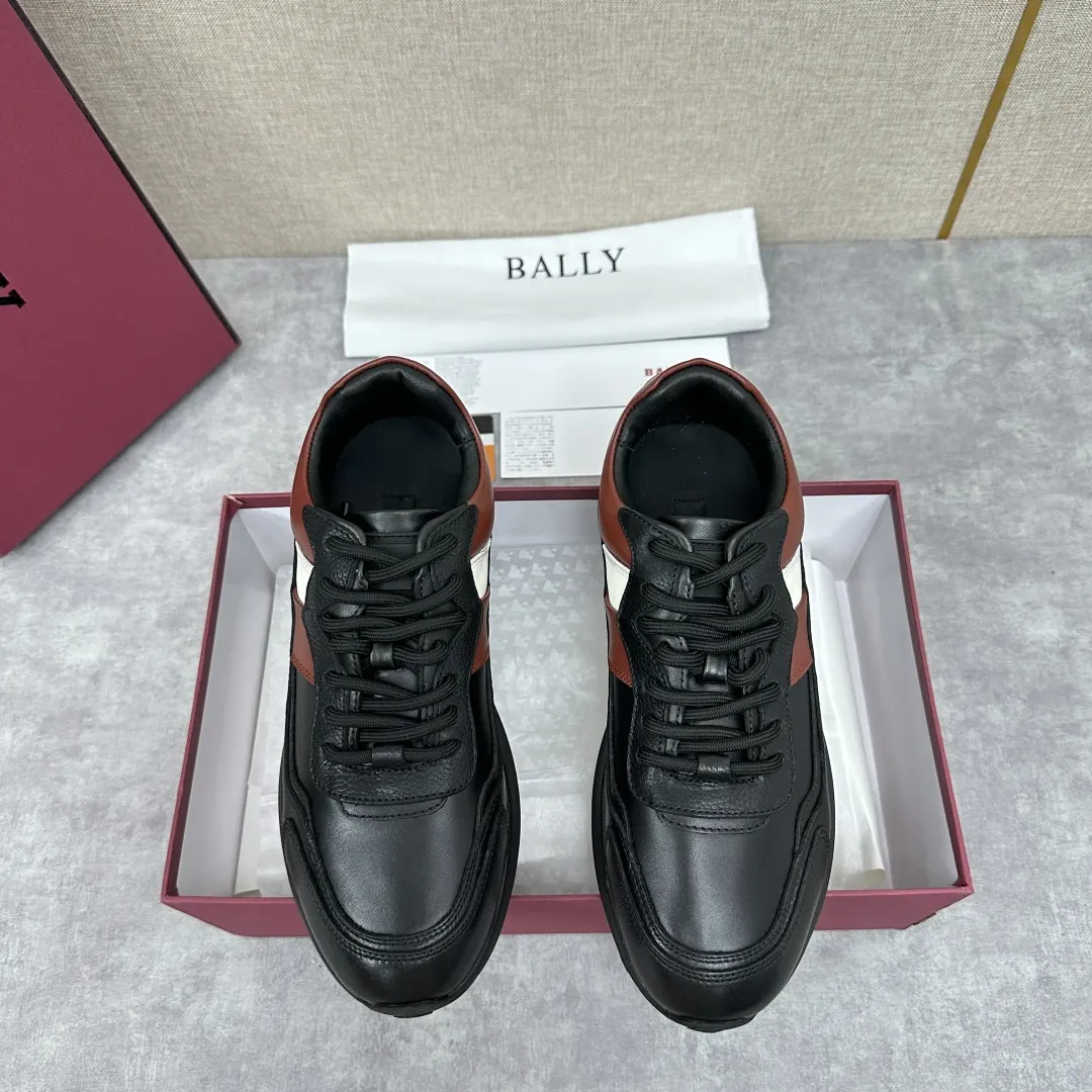Bally Moony Leather Trainer - Black/Brown Designer Sneakers