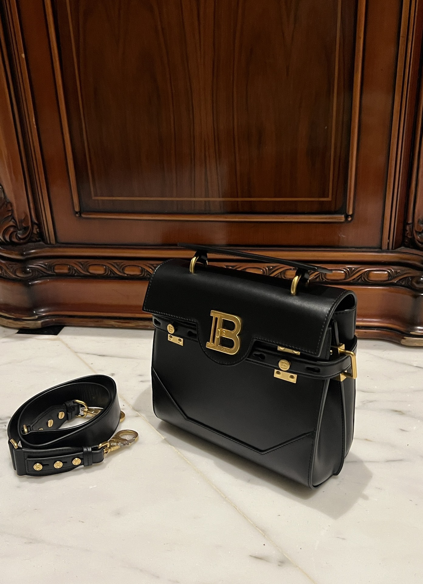 Balmain B-buzz 23 Shoulder Bag In Black |  BALMAIN 00259