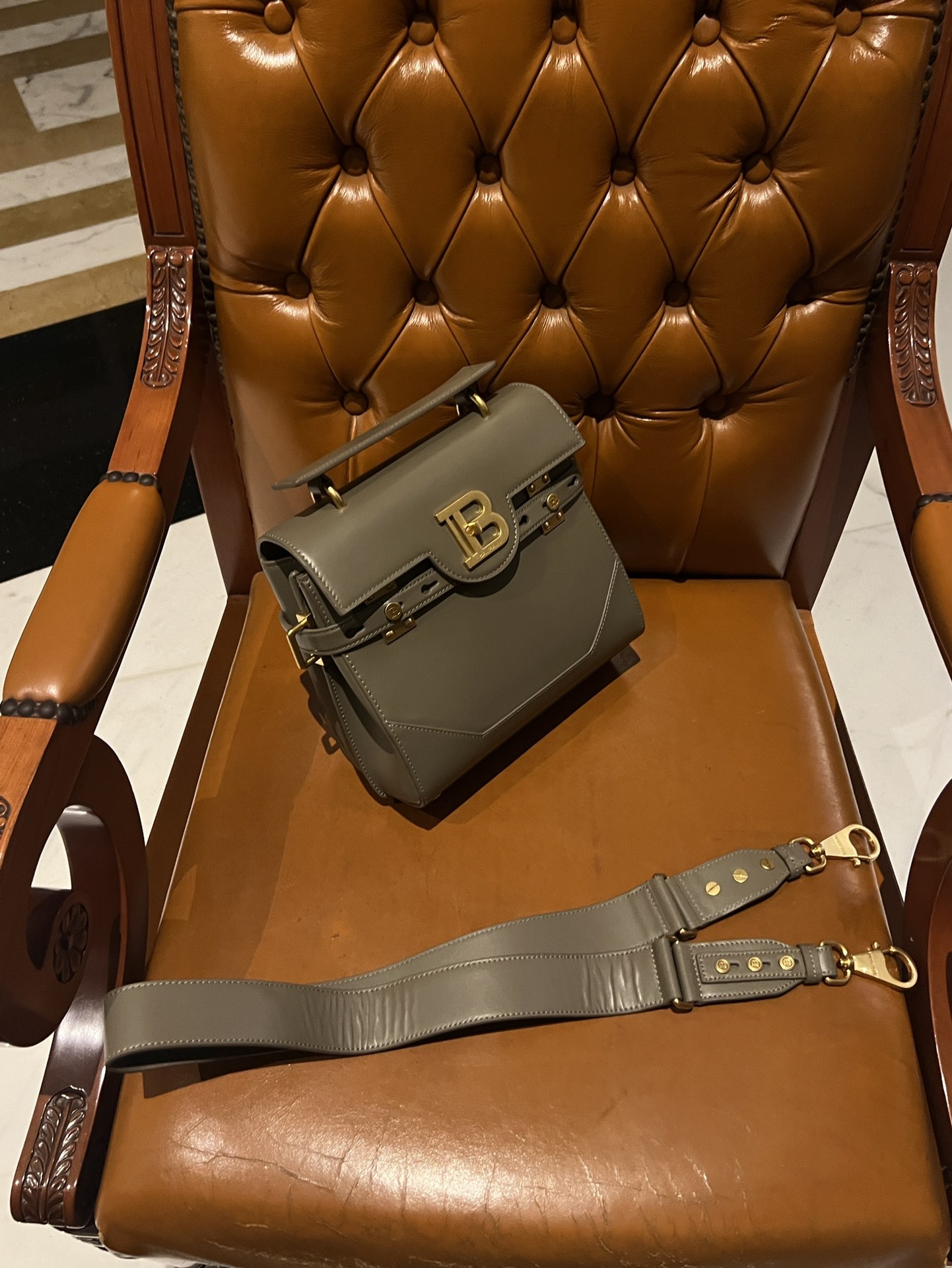 Balmain B Buzz Small Shoulder Bag In green LeatherBALMAIN 00209