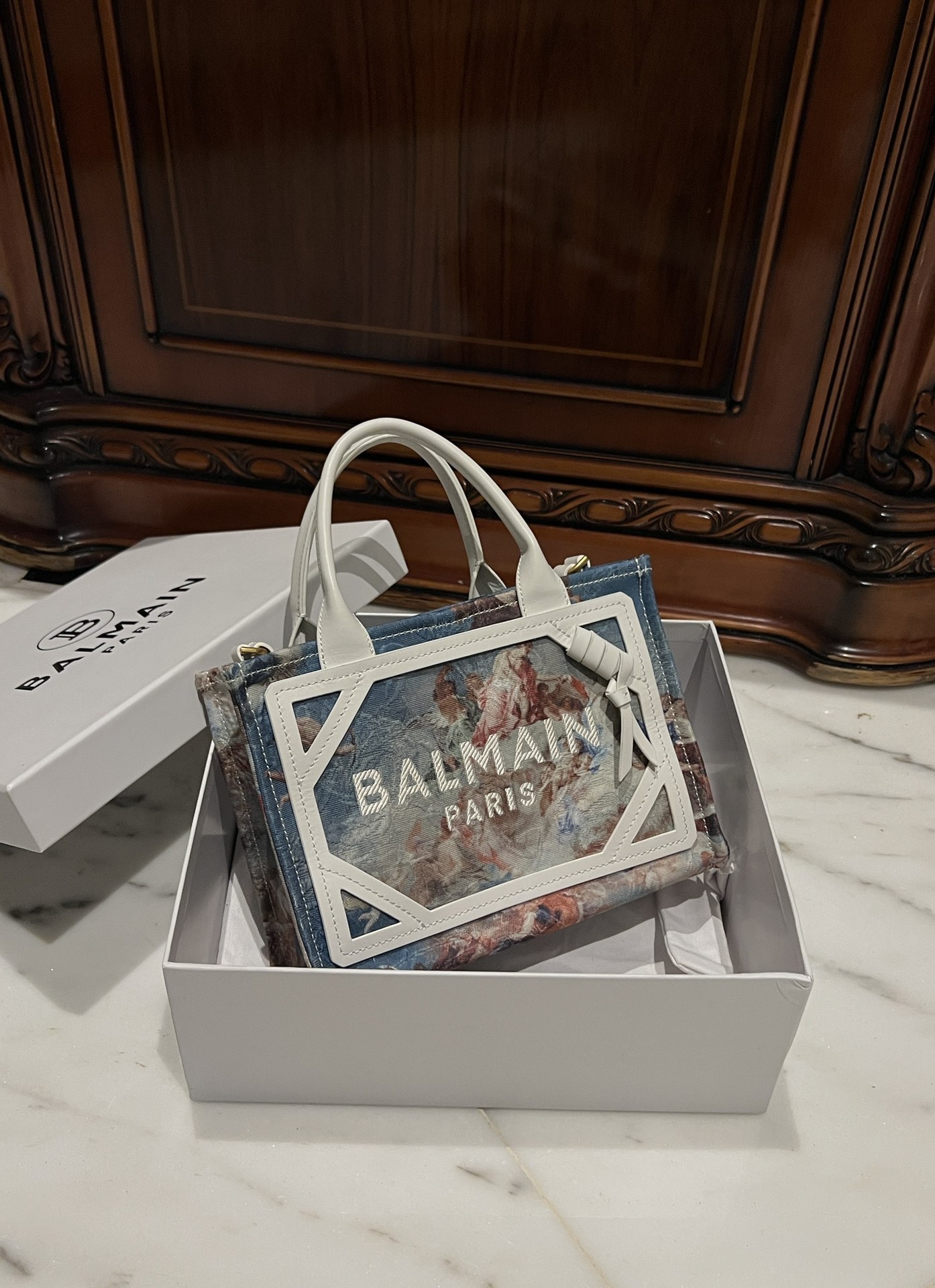 BALMAIN Balmain B-Army Sky Printed Tote Bag 'Multicolor' -BALMAIN