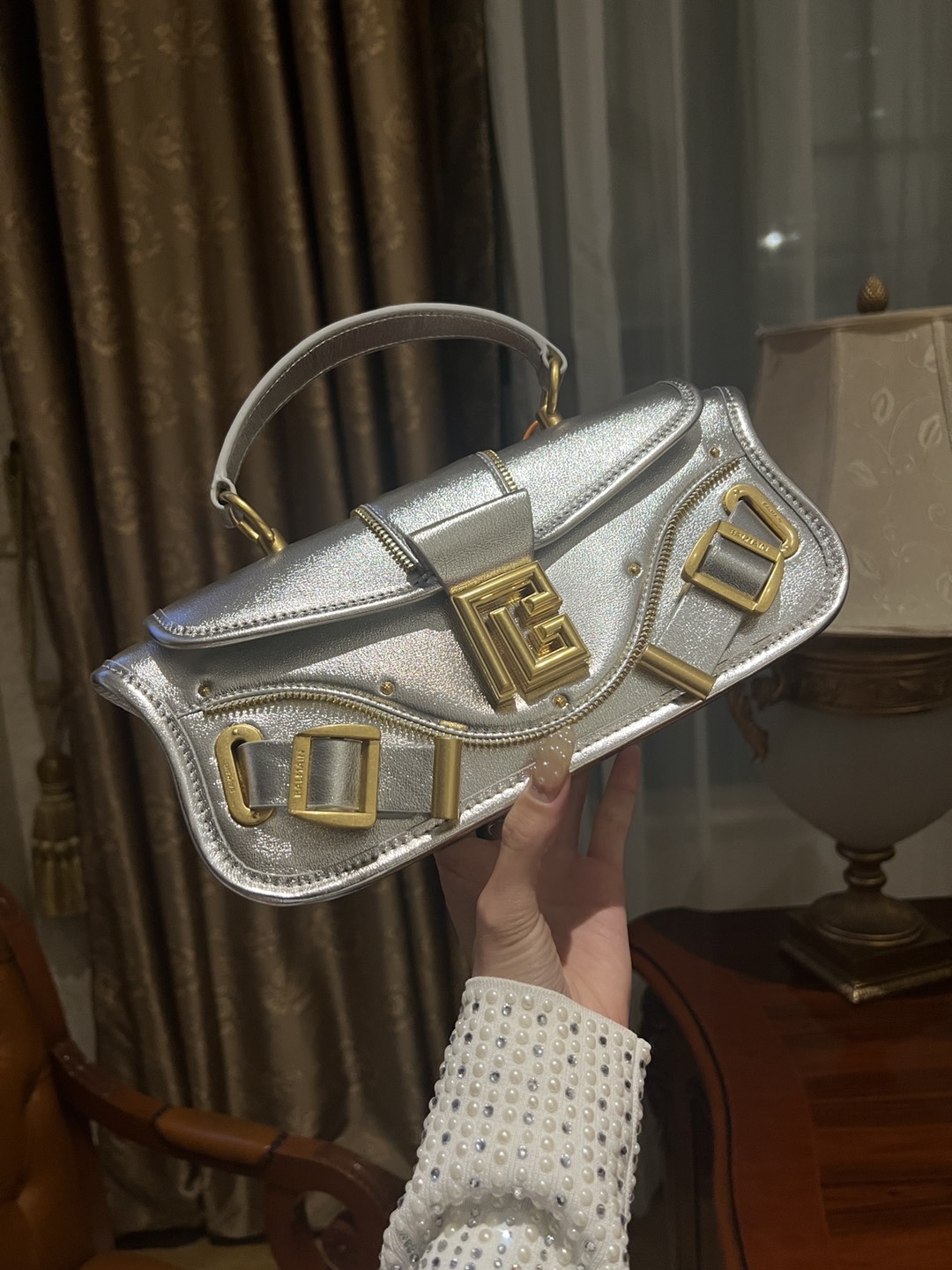 Silver Designer Bag - Luxury Handbag for Women