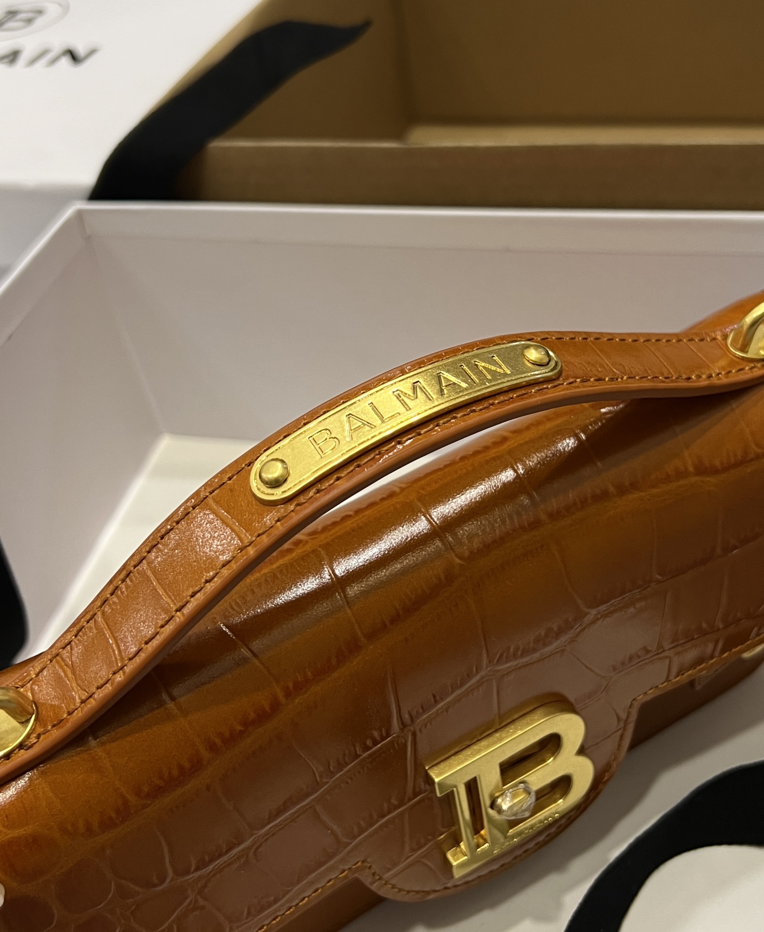 Balmain B-Buzz 23 Bag - Crocodile Embossed Leather