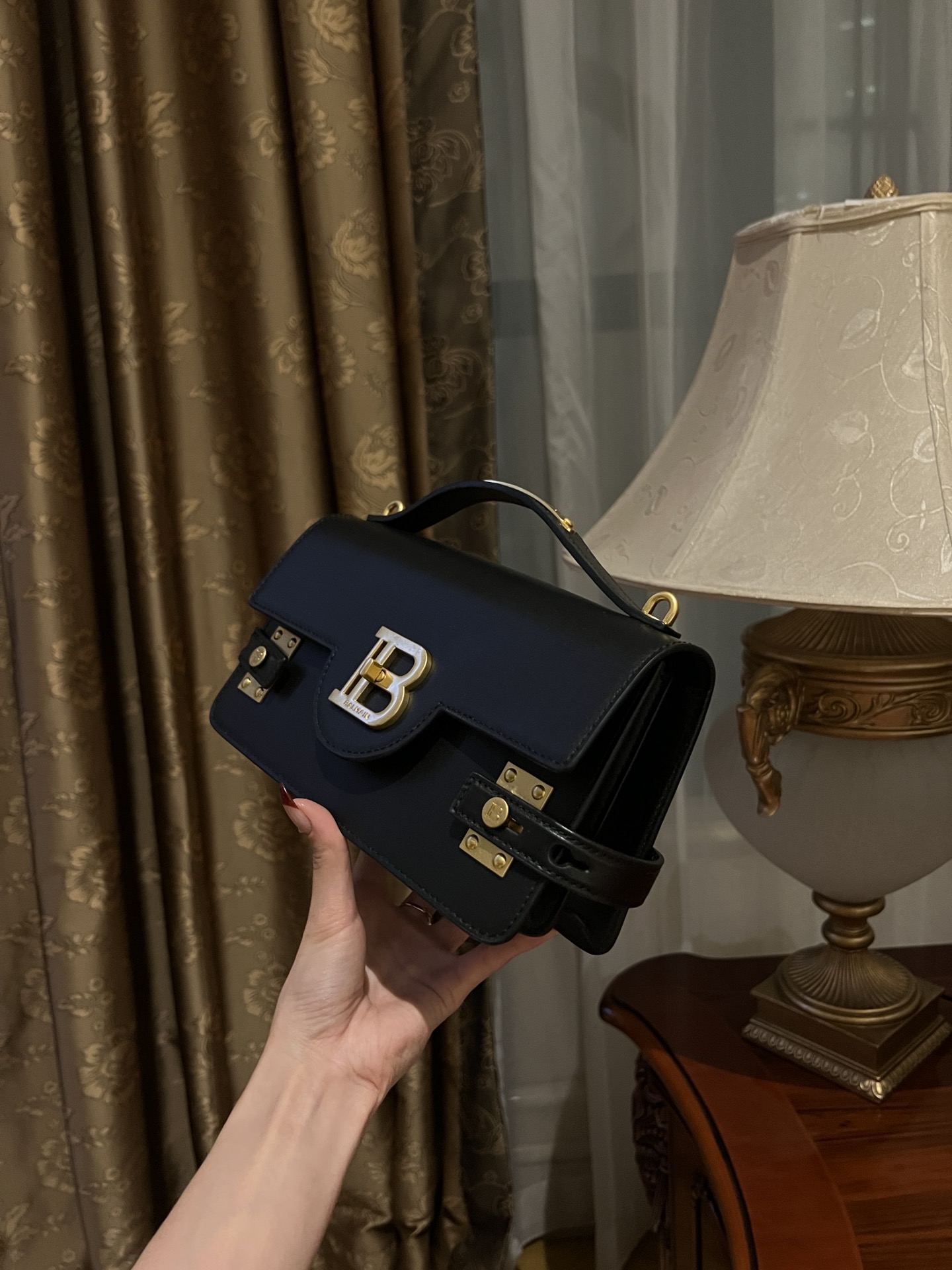 Black Leather Designer Bag - Luxury Handbag